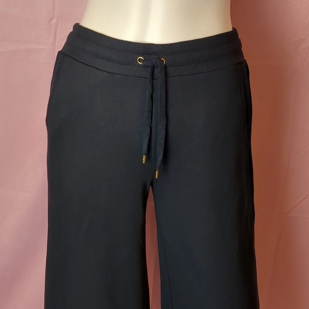 Lauren Ralph Lauren Black Label Dark Blue Wide Leg Drawstring Luxe Crop Pants XS